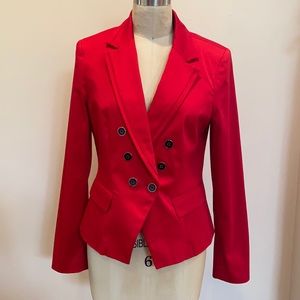 White House Black Market red jacket blazer 8 cotton
